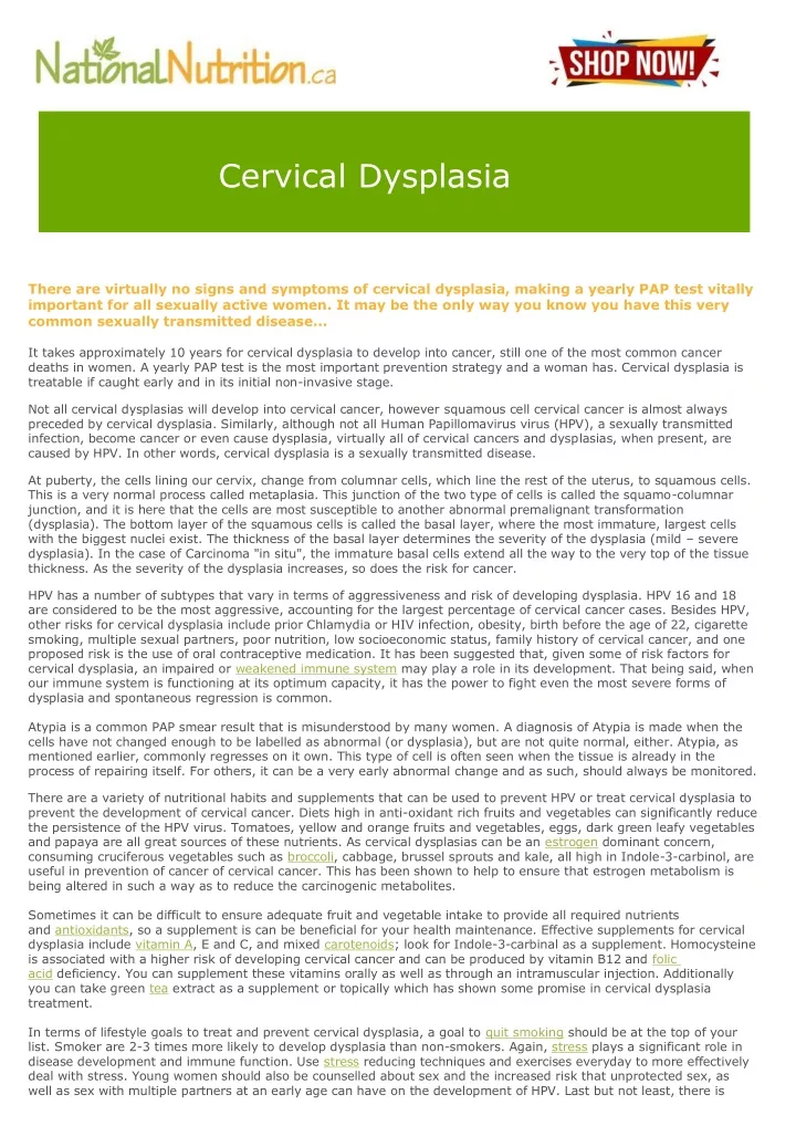 cervical dysplasia