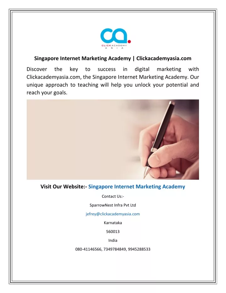 singapore internet marketing academy
