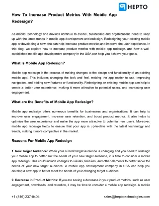 How To Increase Product Metrics With Mobile App Redesign