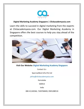Digital Marketing Academy Singapore  Clickacademyasia.com