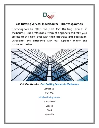 cad drafting services in melbourne draftwing