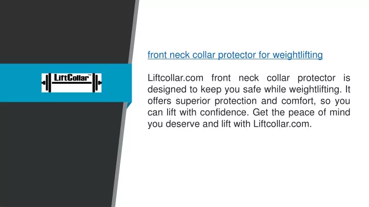 front neck collar protector for weightlifting