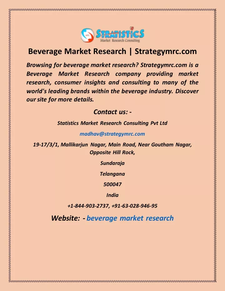 beverage market research strategymrc com