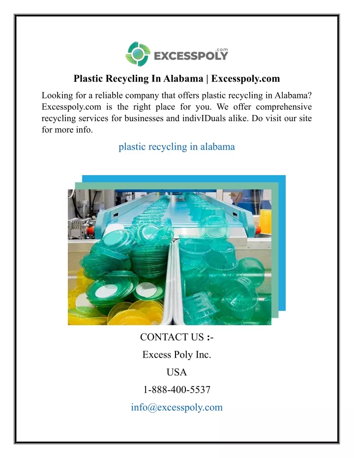 plastic recycling in alabama excesspoly com