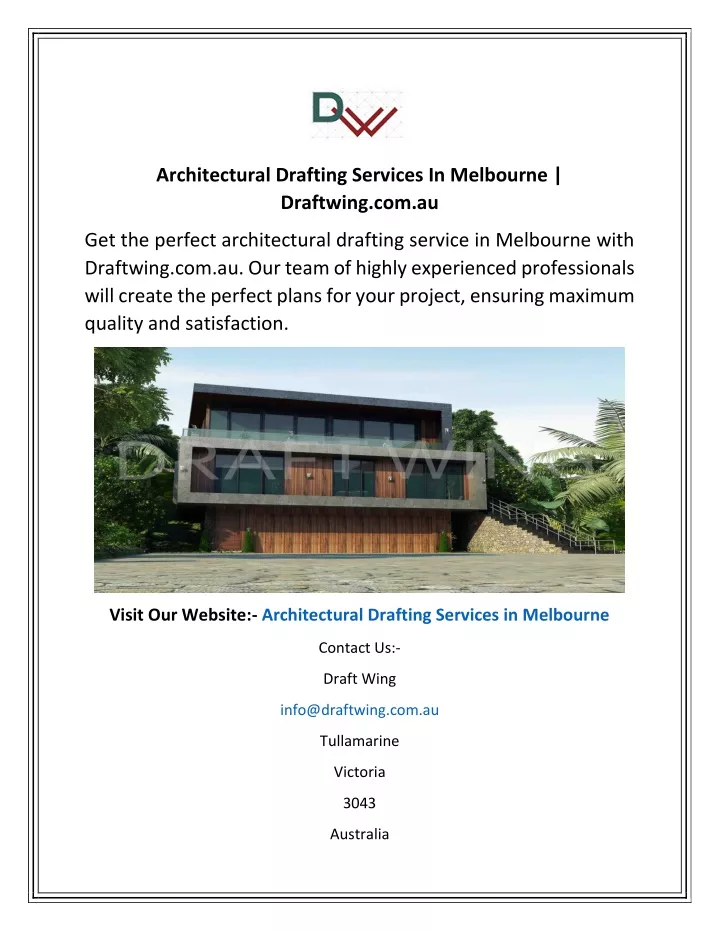 architectural drafting services in melbourne