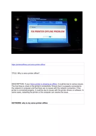 https printersofflines com xerox printer offline