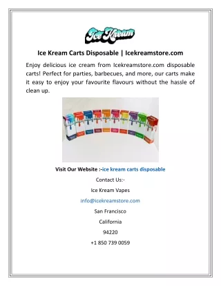 Ice Kream Carts Disposable  Icekreamstore.com