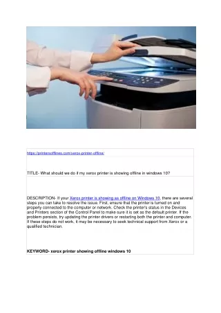 https printersofflines com xerox printer offline
