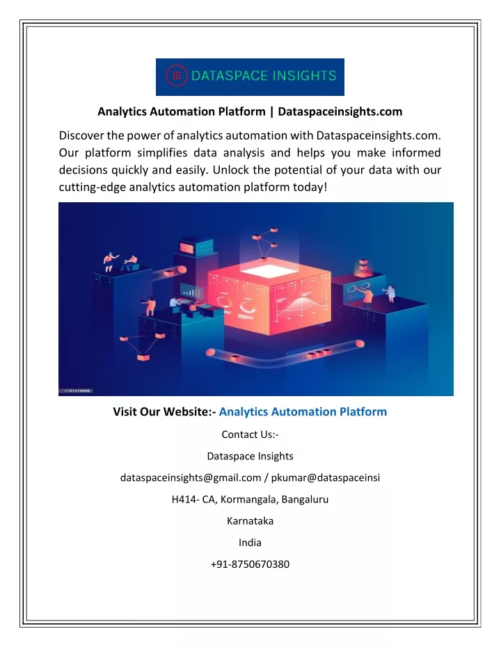 analytics automation platform dataspaceinsights