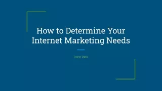 How to Determine Your Internet Marketing Needs