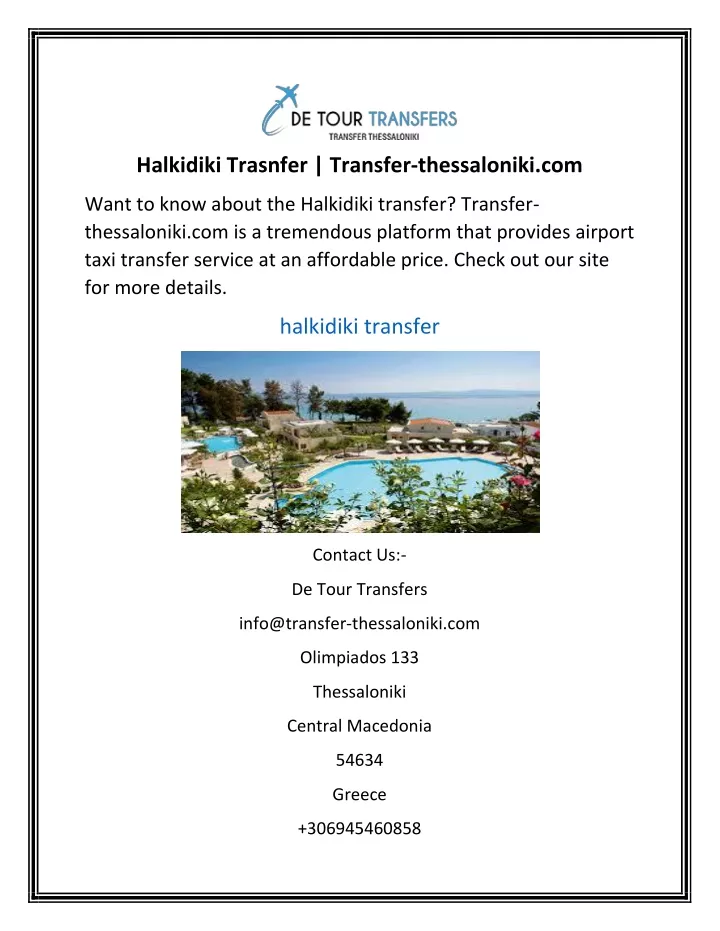 halkidiki trasnfer transfer thessaloniki com