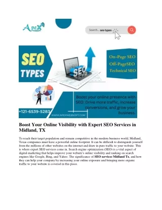 Boost Your Online Visibility with Expert SEO Services Midland TX, in USA