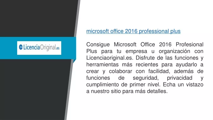 microsoft office 2016 professional plus consigue