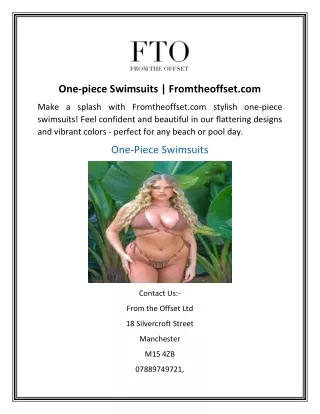 One-piece Swimsuits | Fromtheoffset.com