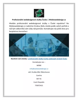 Profesionální webdesignové služby Česko  Webiewebdesign.cz