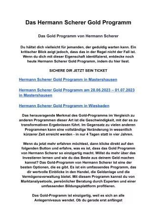 Hermann Scherer Gold Programm