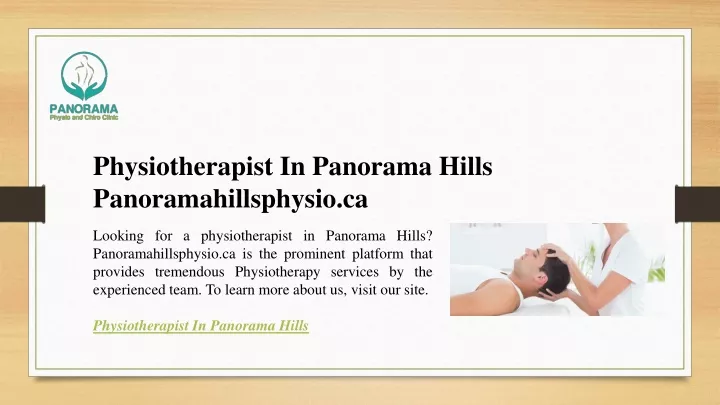 physiotherapist in panorama hills