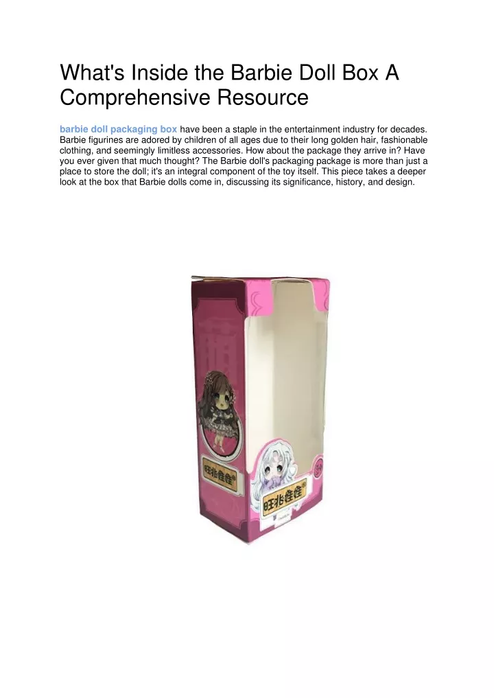 what s inside the barbie doll box a comprehensive