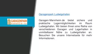 garagenpark ludwigshafen garagen mannheim