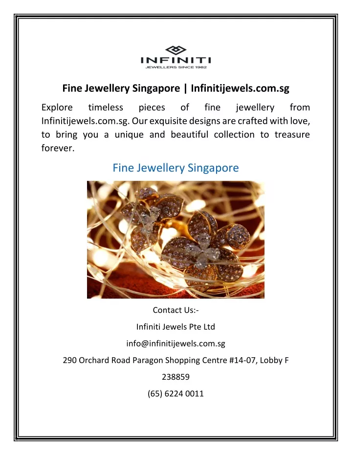 fine jewellery singapore infinitijewels com sg