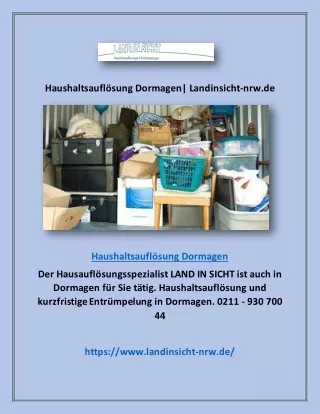Haushaltsauflösung Dormagen| Landinsicht-nrw.de