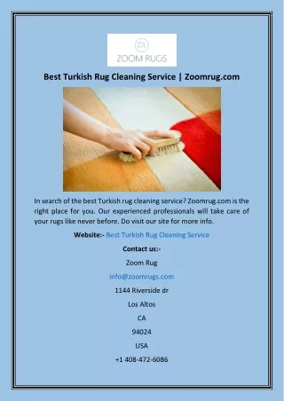 Best Turkish Rug Cleaning Service  Zoomrug