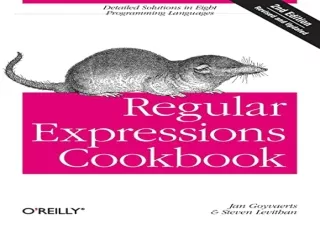 [READ PDF] Regular Expressions Cookbook: Detailed Solutions in Eight Programming