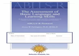 [DOWNLOAD PDF] ABLLS-R - The Assessment of Basic Language and Learning Skills -