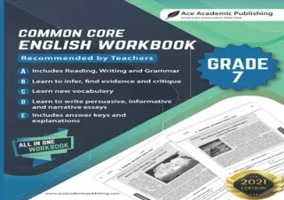(PDF BOOK) Common Core English Workbook: Grade 7 English kindle