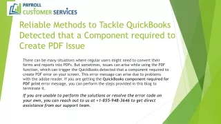 Reliable Methods to Tackle QuickBooks Detected that a Component required to Create PDF Issue