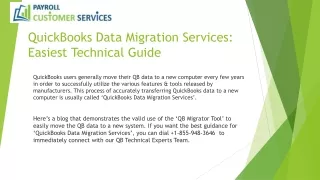 QuickBooks Data Migration Services Easiest Technical Guide