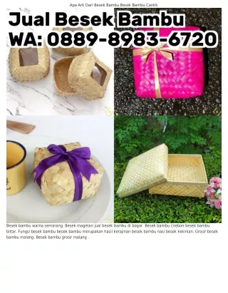 0889–898౩–6720 (WA) Besek Magetan Kerajinan Besek Bambu