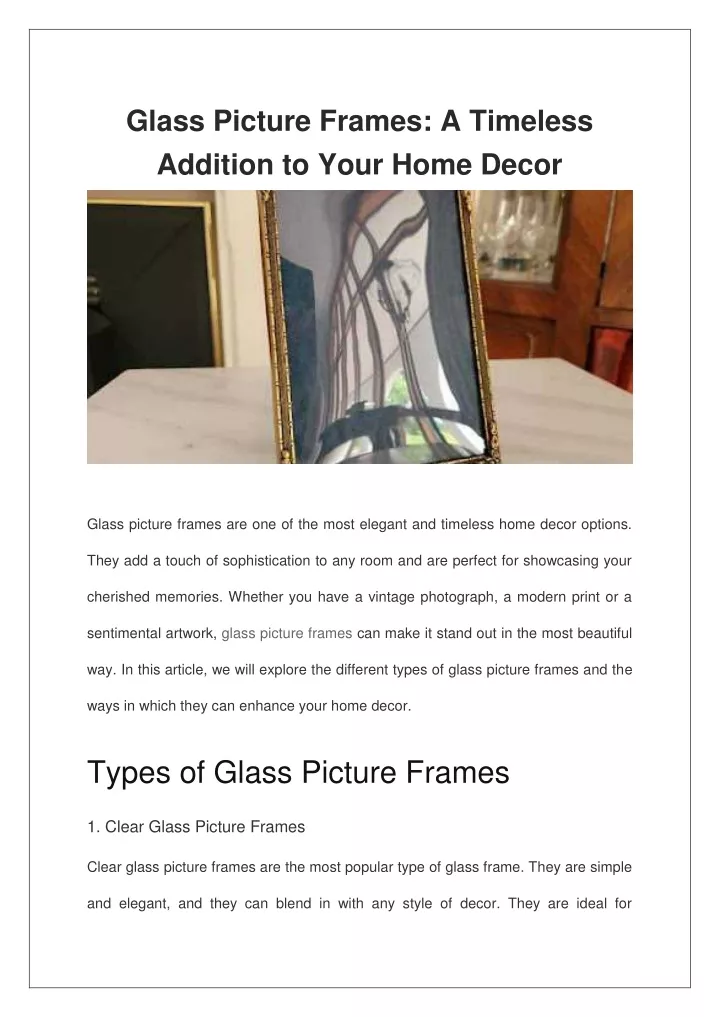 glass picture frames a timeless addition to your