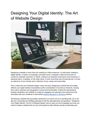 Designing Your Digital Identity_ The Art of Website Design