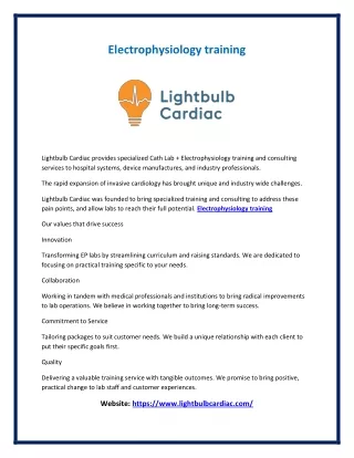electrophysiology training