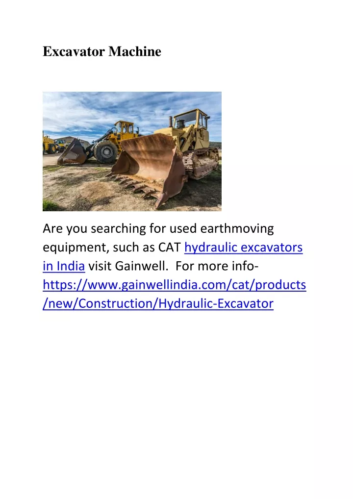 excavator machine