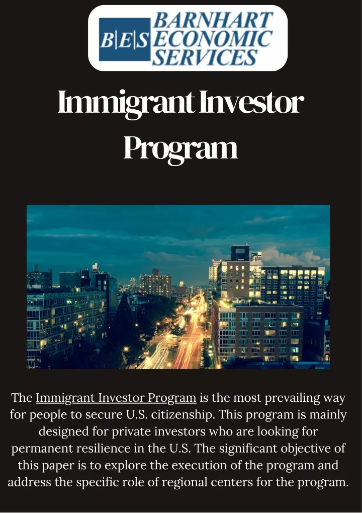 immigrant investor program