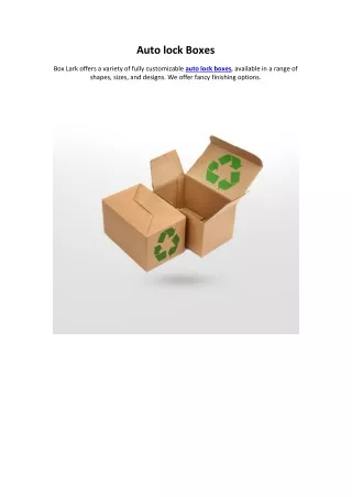 auto lock boxes