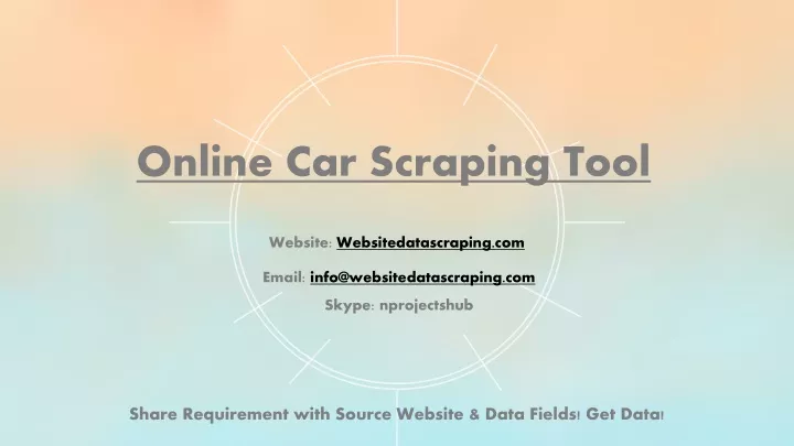 online car scraping tool