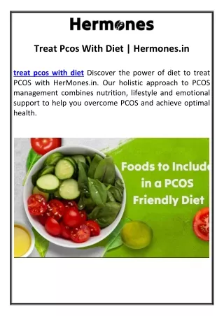 Treat Pcos With Diet | Hermones.in