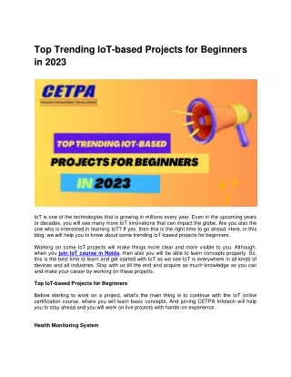 top trending iot based projects for beginners