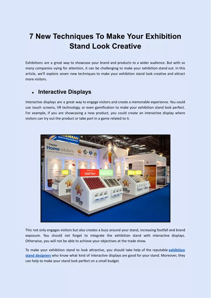 7 new techniques to make your exhibition stand