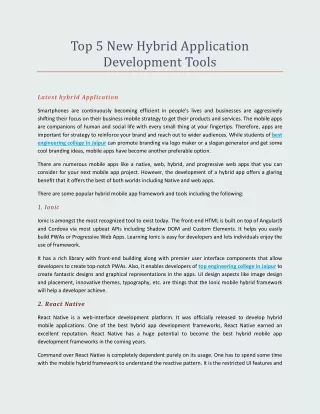 top 5 new hybrid application development tools