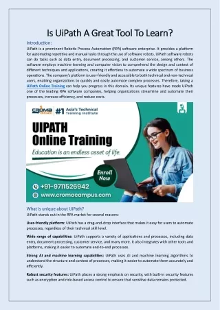 Is UiPath A Great Tool To Learn