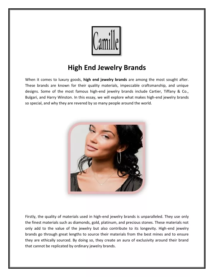 high end jewelry brands