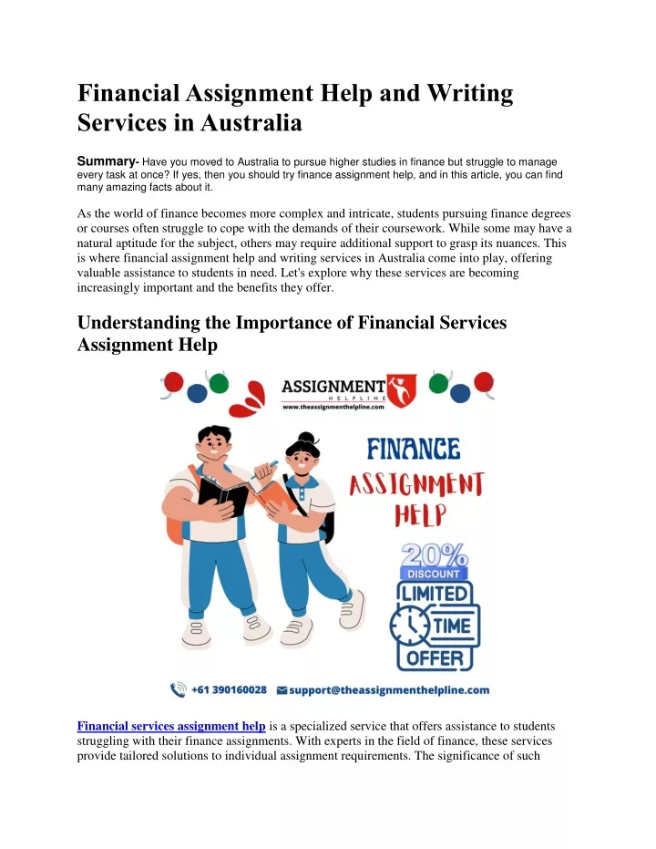 financial assignment help and writing services