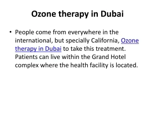 Ozone therapytreatment   in Dubai