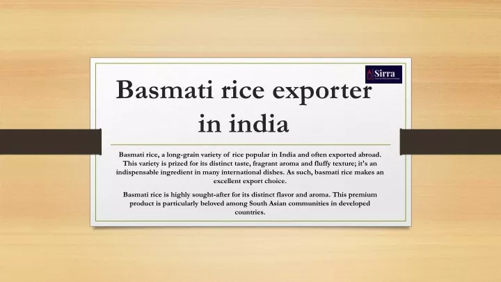 basmati rice exporter in india