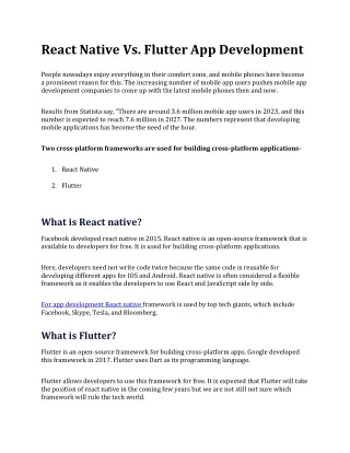 React native vs flutter app development
