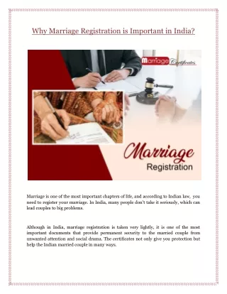 Why Marriage Registration is Important in India?